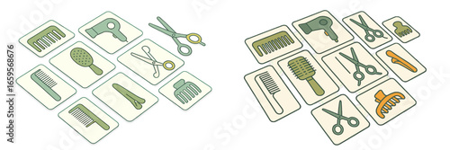 Vector illustration of essential hairdressing tools