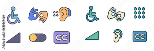 Inclusive design symbols for accessibility in vector format