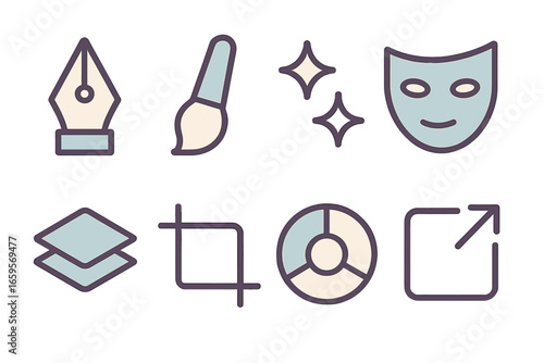 Creative design elements for artistic projects and illustrations