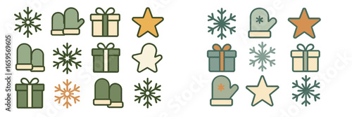 Unique collection of holiday themed elements in vector style