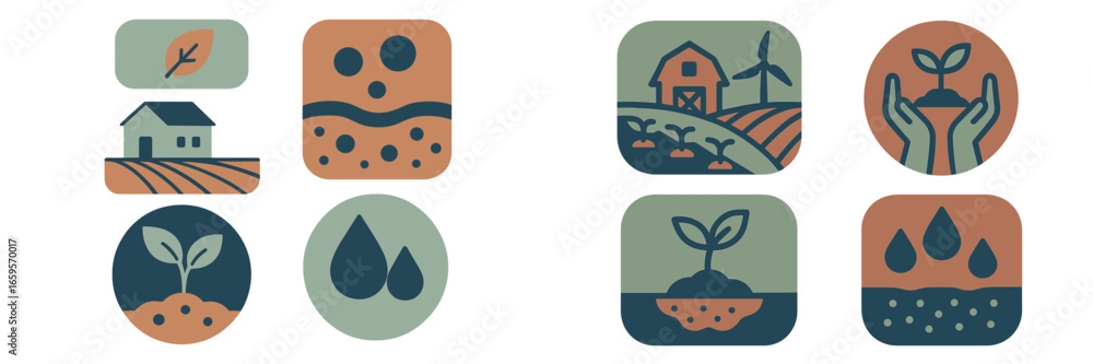 Fototapeta premium Vector art of sustainable farming and growth