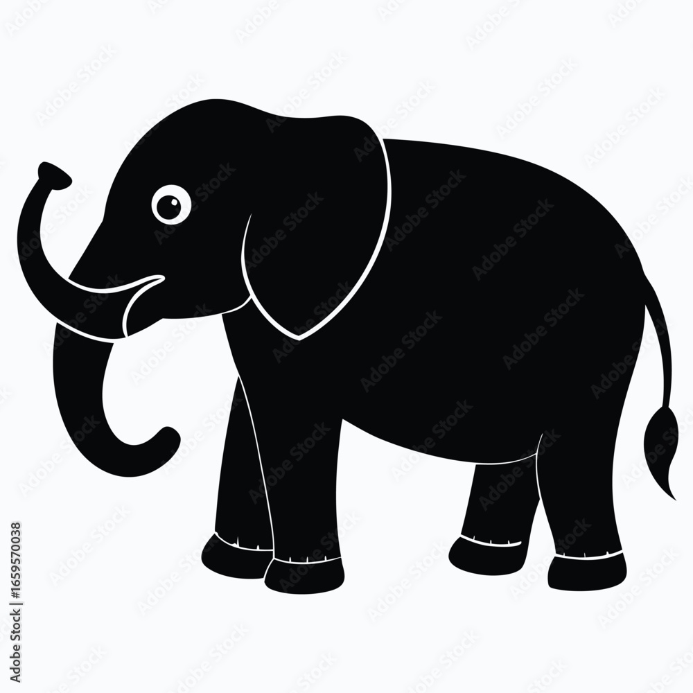 Obraz premium Black elephant icon vector