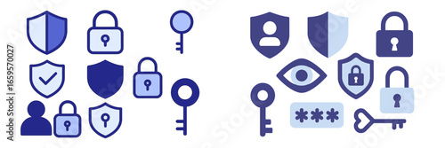Security symbols for digital safety and privacy in vector format
