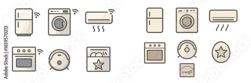 Modern home appliances in a vector illustration set