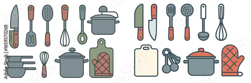 Collection of cooking tools and utensils