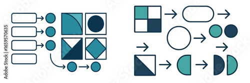 Vector illustration showing logical reasoning with shapes and patterns