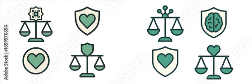 Symbols of balance and protection in health and societal values