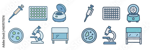 Vector illustration of laboratory equipment for scientific research