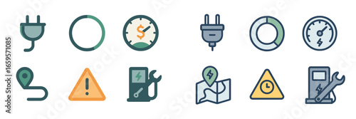 Vector icons illustrating services and alerts