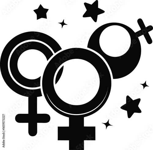 Set of 3 gender equality symbols vector