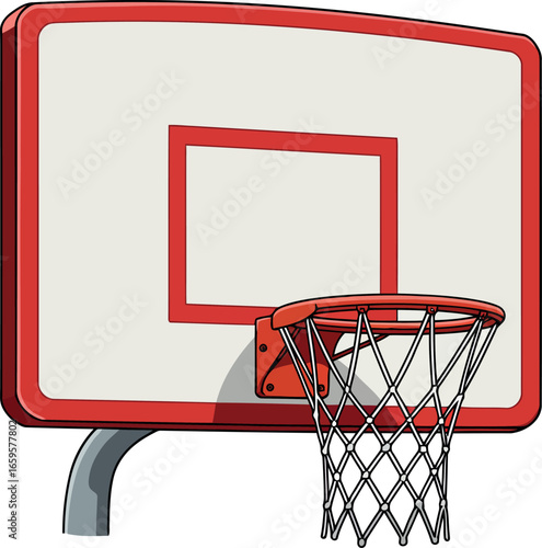 Basketball hoop and backboard equipment for sports and recreation activities on vector