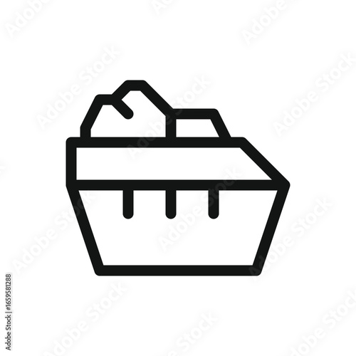 Public solid waste dumping container line icon, steel roll-off containers for solid waste vector symbol with editable stroke