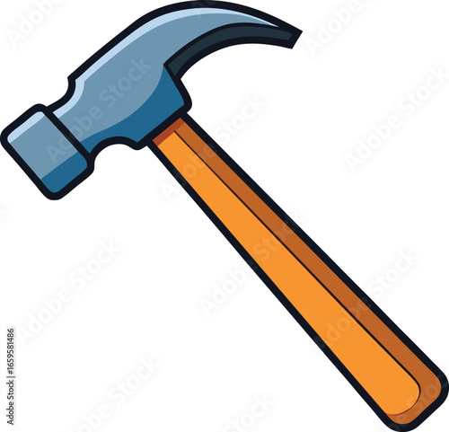 Carpenter hammer tool icon vector illustration in flat style
