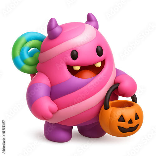 halloween pumpkin cartoon candy monster