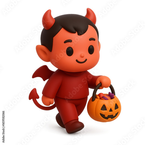 3d little halloween pumpkin devils cute