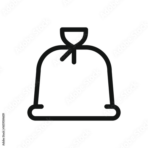 Full cellophane bag line icon, full garbage bag vector symbol with editable stroke