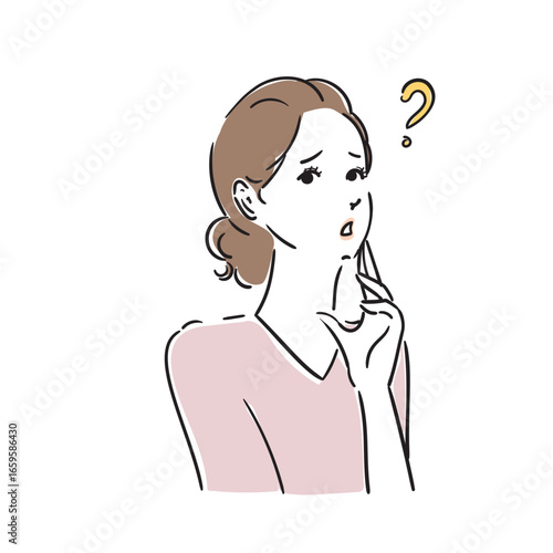 悩んでいる綺麗な女性上半身