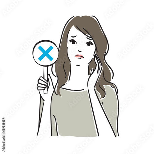 正解か不正解か札でジャッジする綺麗な女性