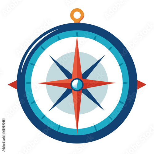 compass on white background