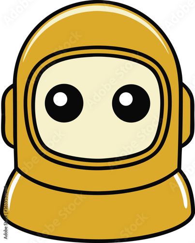 Golden Astronaut Helmet on Transparent Background