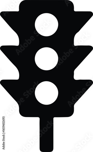 Vector Traffic light signals regulate vehicle flow silhouette Illustrator