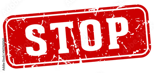 stop rectangular sign. stop stamp