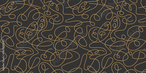 Abstract pattern of curving lines forming intricate decorative layout. Vector illustration.