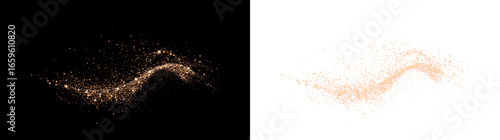 Sparkle, orange, starburst, fireworks, festive PNG. Luxury holiday shine PNG Overlay with transparent glow, stardust bokeh and abstract glitter particles for bright celebration design.