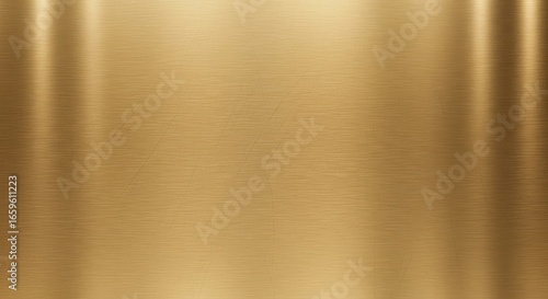 Brushed gold metal texture with vertical reflections