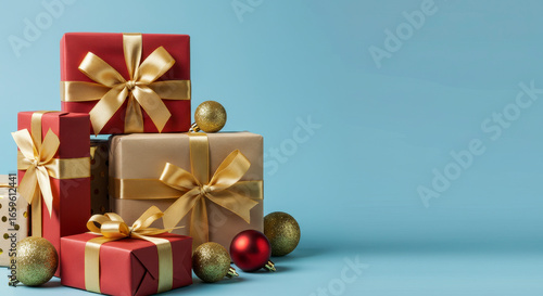 Festive Holiday Gifts and Ornaments Ready for Celebration and Giving Occasions