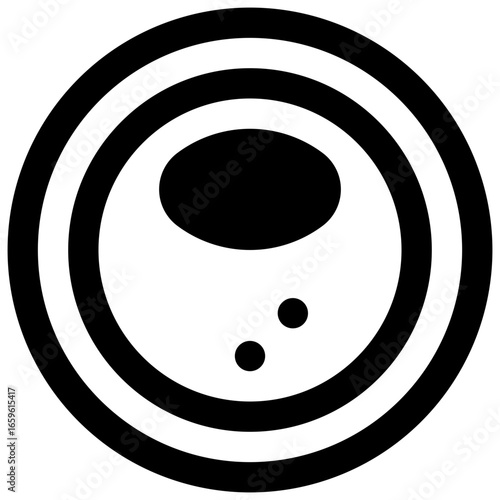 Hydrogel-based food. Outlined stroke vector icon with black-filled details.