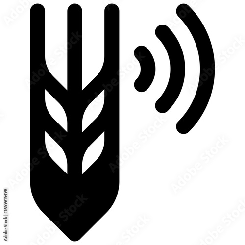 Precision agriculture. Outlined stroke vector icon with black-filled details.