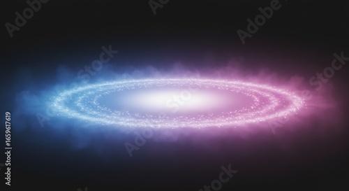 神秘的宇宙空間 青紫光輝輝く渦巻銀河 幻想的. AI Generated