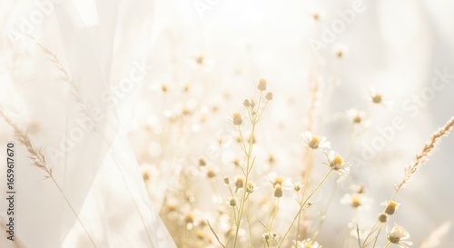 柔らかな光に包まれた白花束 繊細な美しさ. AI Generated