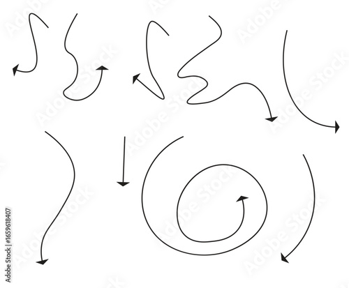 Hand drawn arrow vector icons set. Set of arrows black icon 4.eps