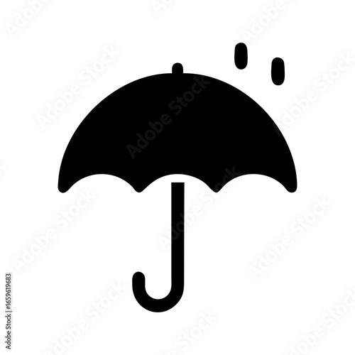 Umbrella rain solid color fill icon