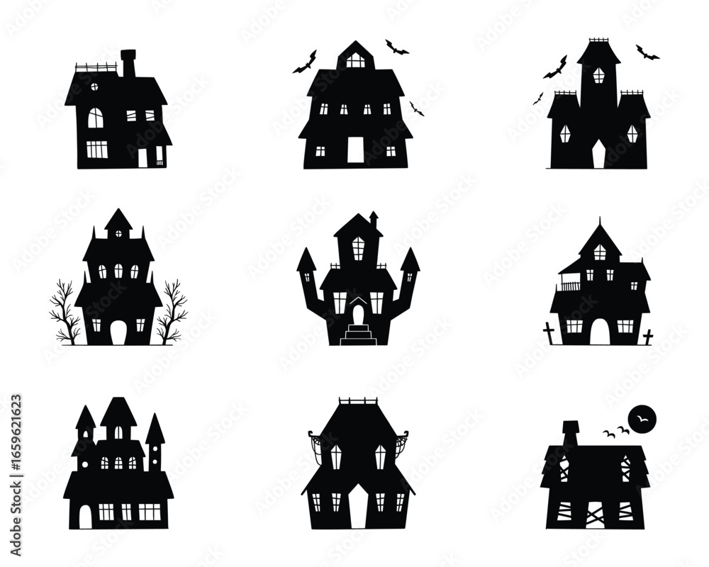 Ταπετσαρία Window clings haunted spook horror house Halloween set collection pack bundle bl