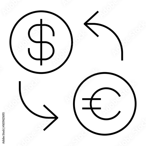 Currency exchange outline icon