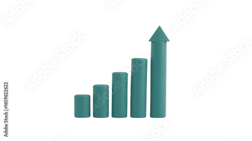 Free Download Rising bar chart growth arrow business success financial increase upward trend progress data analysis blue 3D illustration isolated on transparency background - GFXLoad