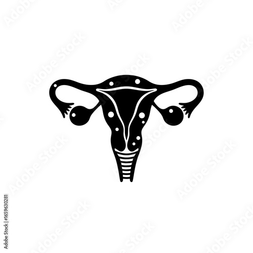 Abstract Gynecology Logo Icon Womb Silhouette Modern Female Reproductive Health