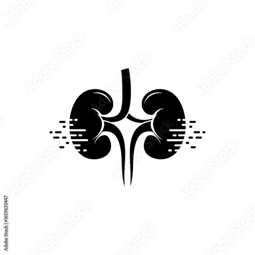Abstract Nephrology Kidney Logo Filtration Lines Medical Urology Health Symbol