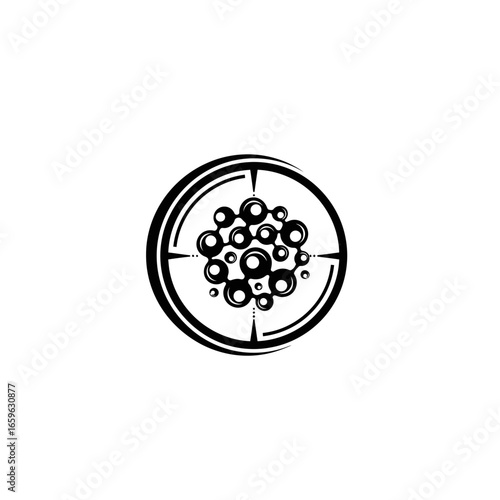 Abstract Pathologist Microscope View Logo Design Modern Medical Research Diagnostic Tool