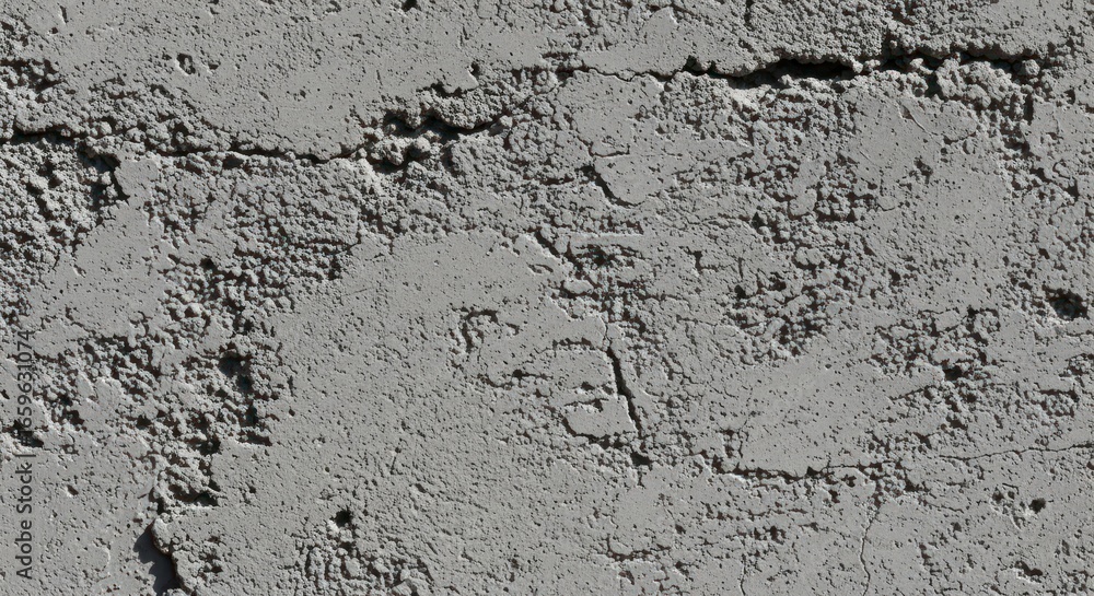 Obraz premium Brutalist Gray Concrete Wall - A Detailed Macro of Raw, Gritty, Textured Stucco.