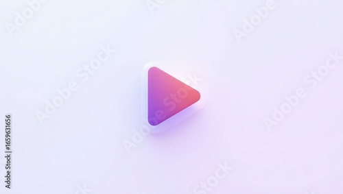 A vibrant, three-dimensional play button, featuring a gradient of soft pinks and purples, sits on a plain, light background, creating a simple yet striking visual. Free Download A vibrant, three-dimensional play button, featuring a gradient of soft pinks and purples, sits on a plain, light background, creating a simple yet striking visual. - GFXLoad