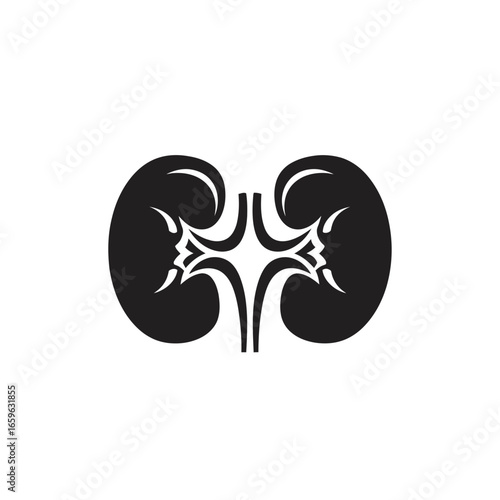 Abstract Urologist Logo Icon Kidney Symbol Modern Medical Urinary System Health