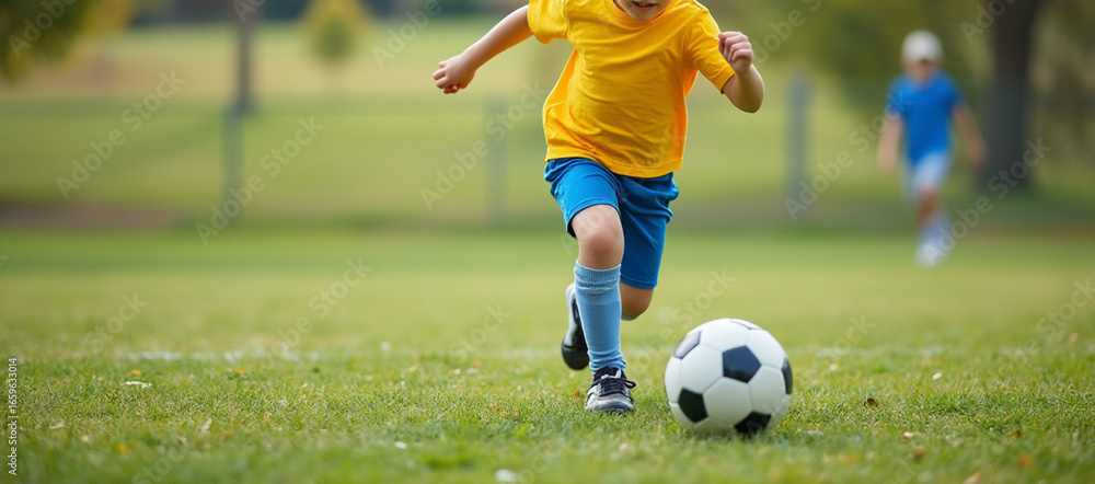 Fototapeta premium soccer player kicking ball