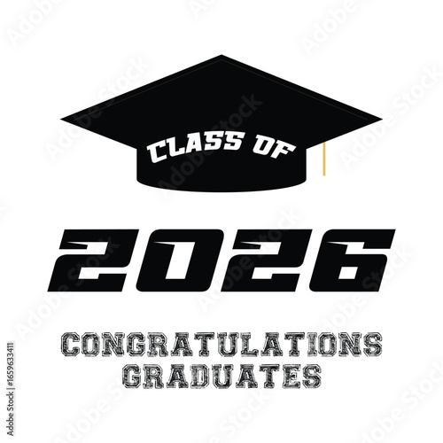 Class of 2026 typography design vector. Editable class of 2026 typography design