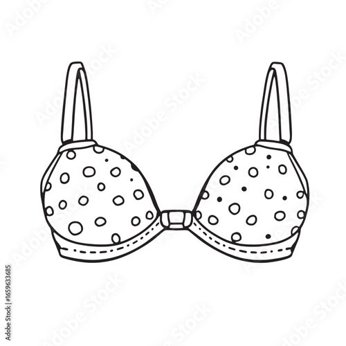 Bandeau Bikini Top line art illustration trendy outline summer fashion
