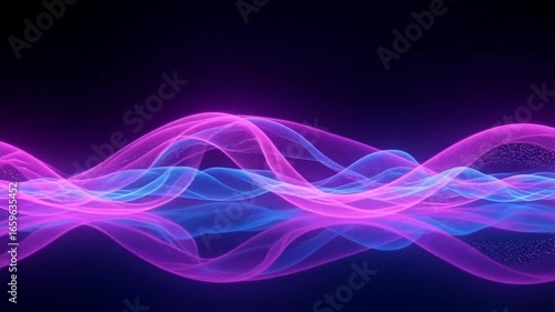 Ai generative Dynamic neon light waves pulsating with vibrant energy and rhythmic motion for technology visuals