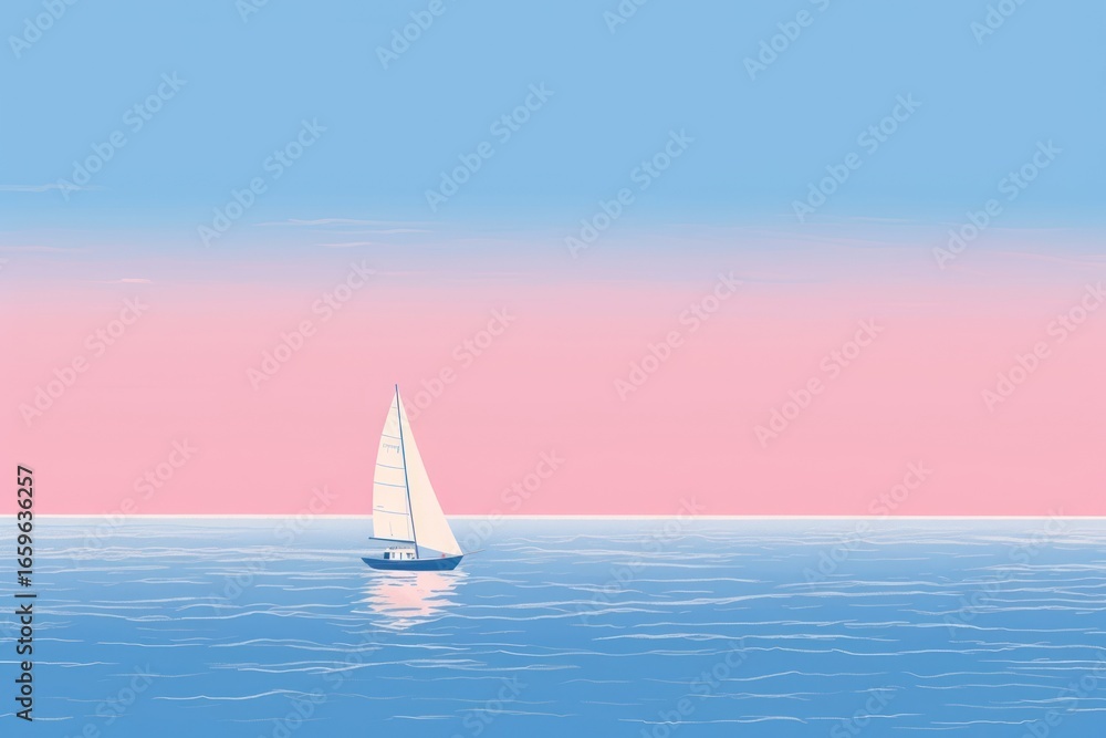 Obraz premium Sea seamless watercraft sailboat outdoors.